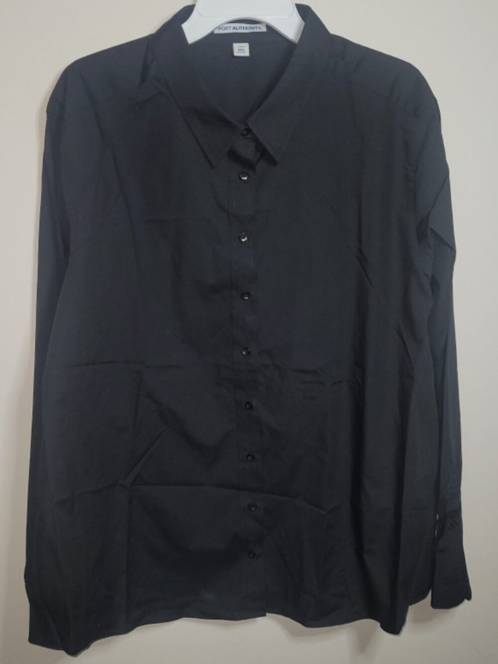 Port Authority Ladies 3XL Black Button Down Long Sleeve Shirt